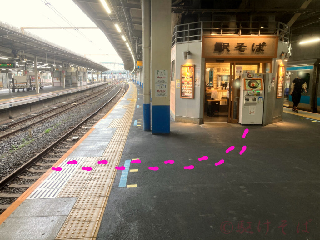 大宮駅_【2番線】6号車3番目ドア降車ルート